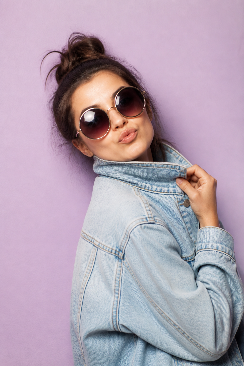 Denim and sunglasses look